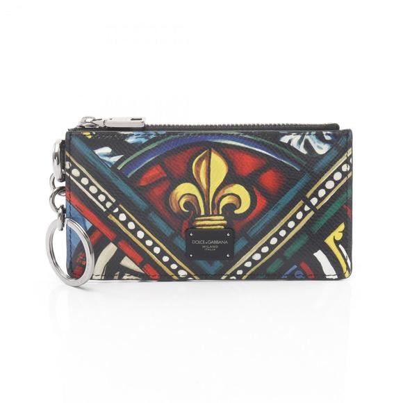 Dolce & Gabbana Men's Leather Wallet Coin Case Business Card Black Multicolor